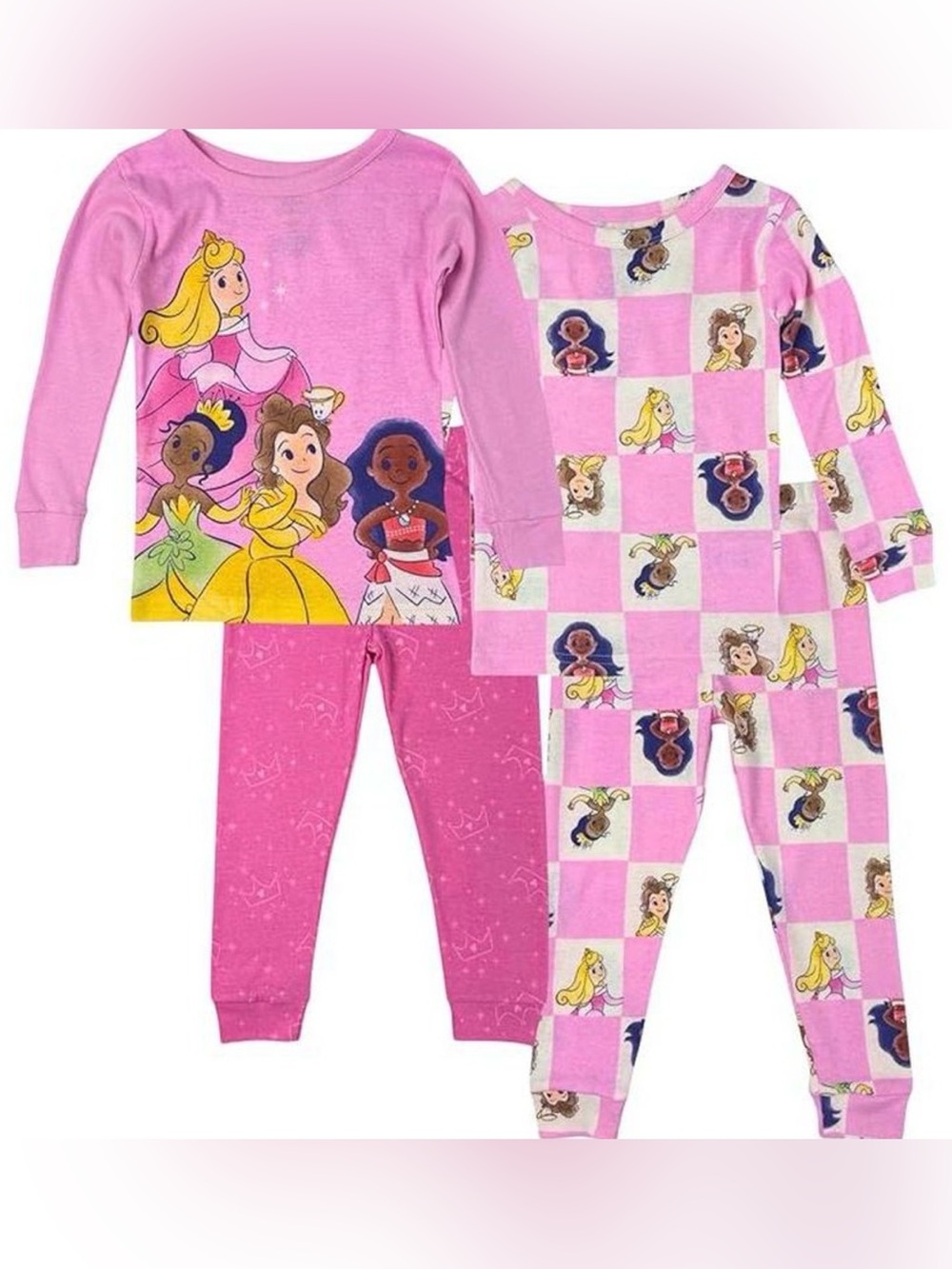 Disney Princess Toddler Girl 4-Piece Pajama Set Pink Size 18 M Matching Set New